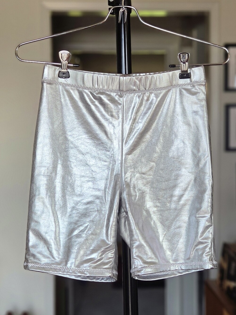 SKIMS Silver Metallic Biker Shorts